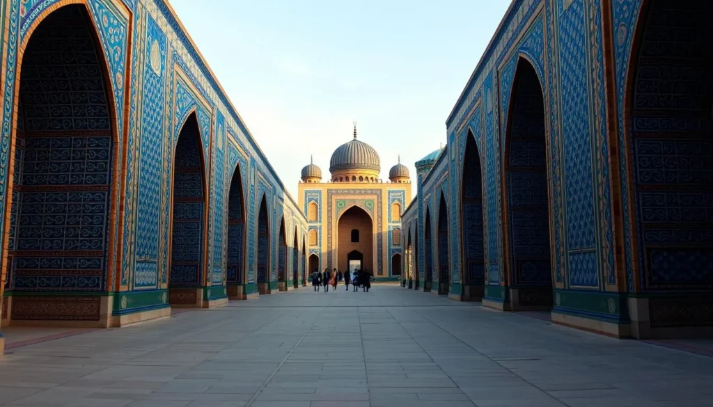 The stunning blue-tiled mausoleums of Shah-i-Zinda Necropolis in Samarkand, one of the best things to do in Uzbekistan for experiencing Islamic architecture The stunning blue-tiled mausoleums of Shah-i-Zinda Necropolis in Samarkand, one of the best things to do in Uzbekistan for experiencing Islamic architecture