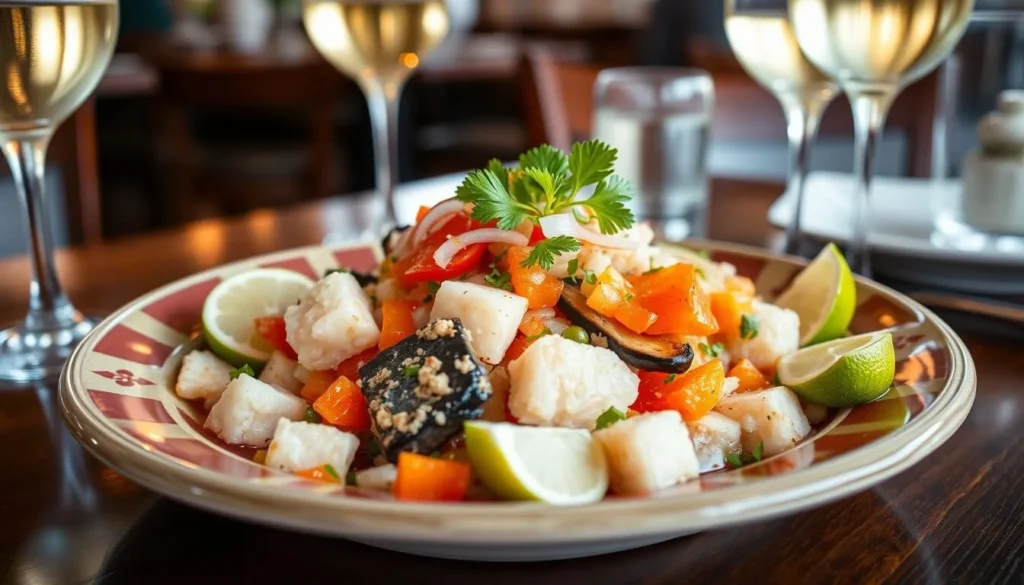 Traditional Chilean seafood dish with fresh ingredients, one of the best things to do in Chile is trying local cuisine Traditional Chilean seafood dish with fresh ingredients, one of the best things to do in Chile is trying local cuisine