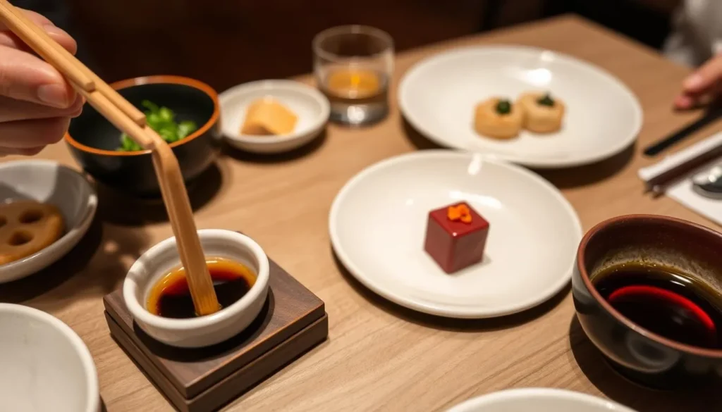 Traditional Japanese dining setting with proper chopstick placement at a Washington DC Japanese restaurant