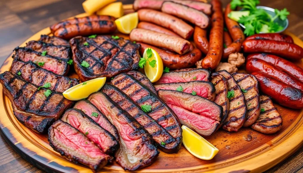 Traditional Paraguayan asado (barbecue) with various grilled meats Traditional Paraguayan asado (barbecue) with various grilled meats