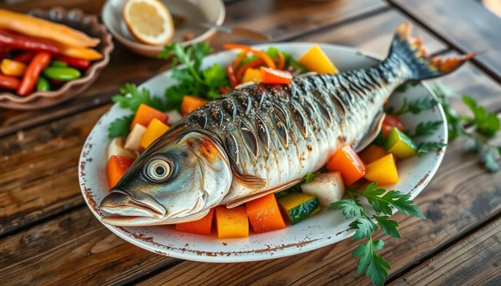 Traditional seafood dish from Sao Tome and Principe with fresh fish and local ingredients - sampling local cuisine is among the best things to do in Sao Tome and Principe
