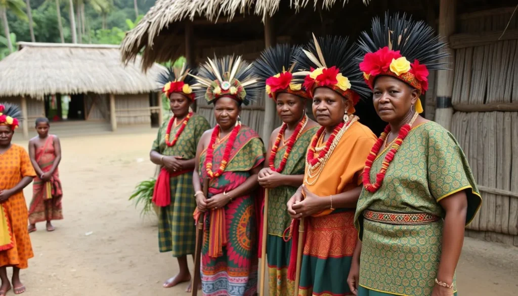 Traditional village tour in Vanuatu with locals in traditional attire
