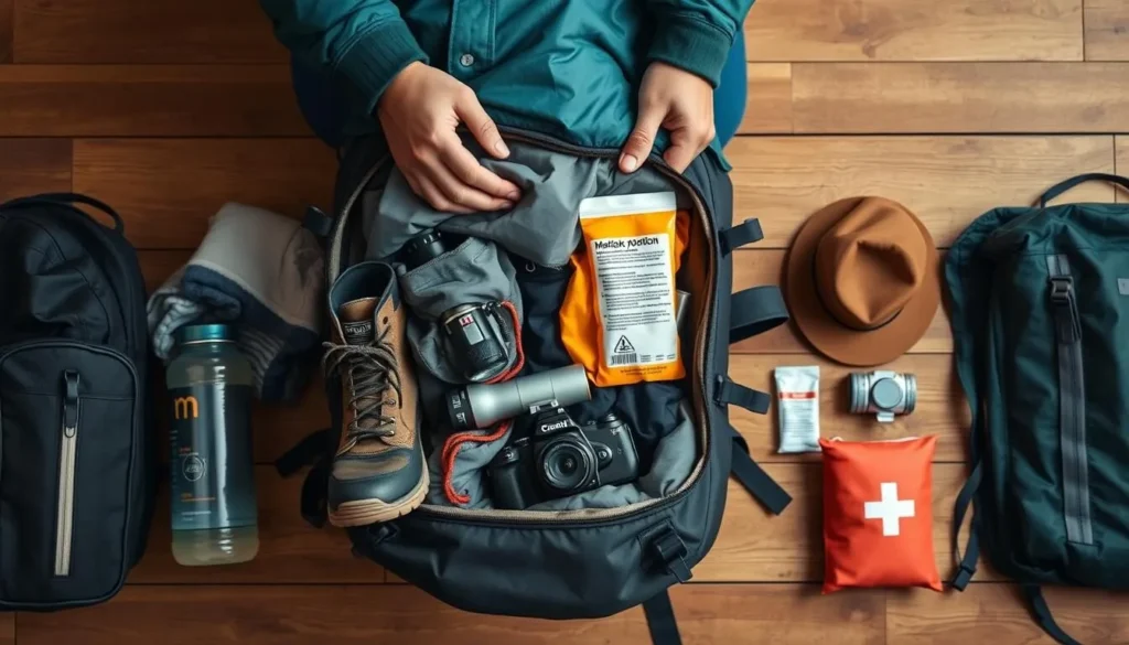 Traveler packing essential gear for Mongolia trip, preparation for Mongolia Best Things to Do