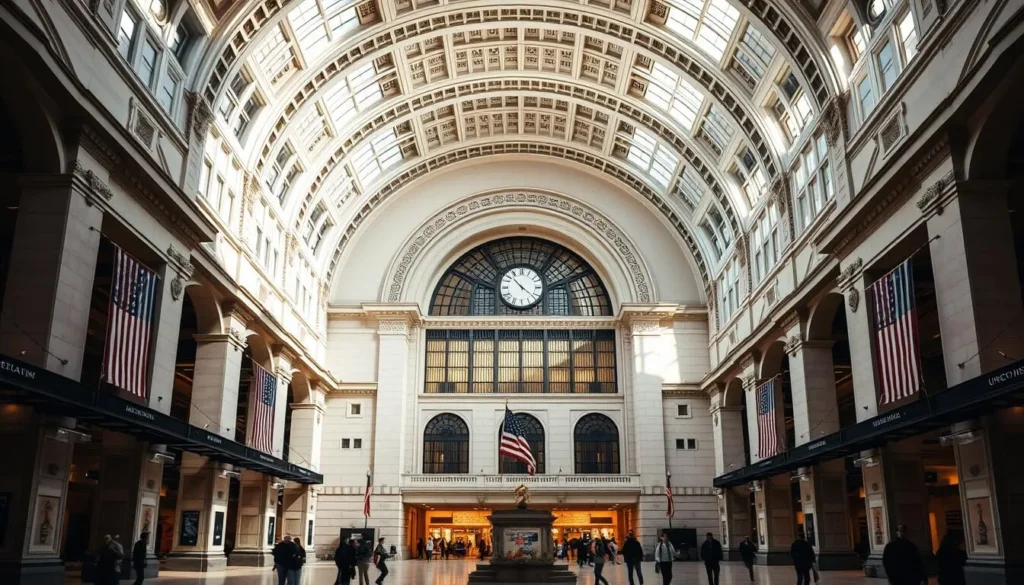 Union Station in Washington DC, the main train terminal with its grand beaux-arts architecture Union Station in Washington DC, the main train terminal with its grand beaux-arts architecture