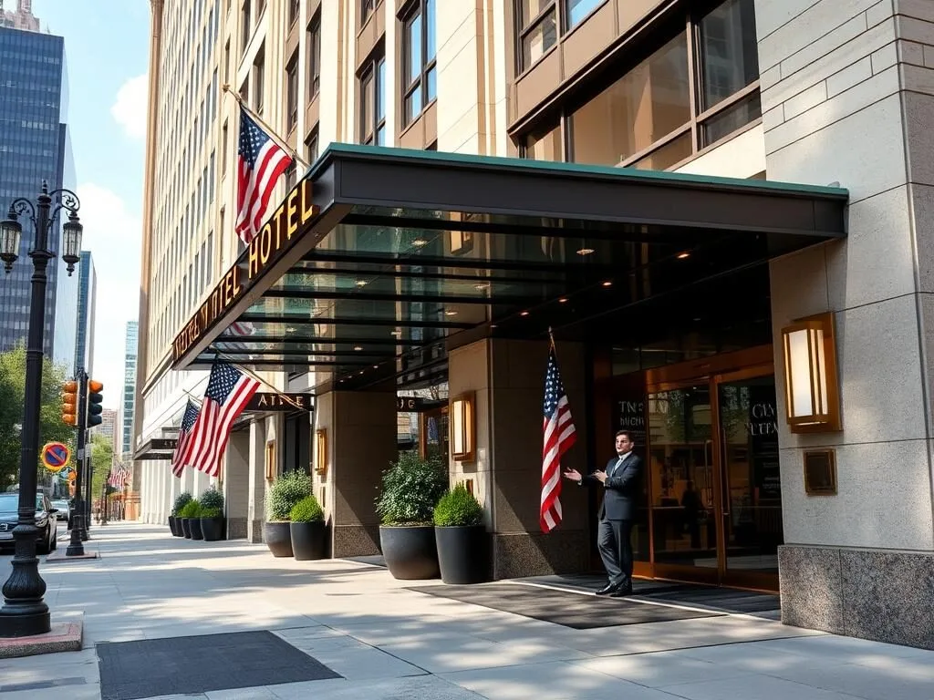 Upscale hotel in downtown Washington DC with easy access to Korean restaurants