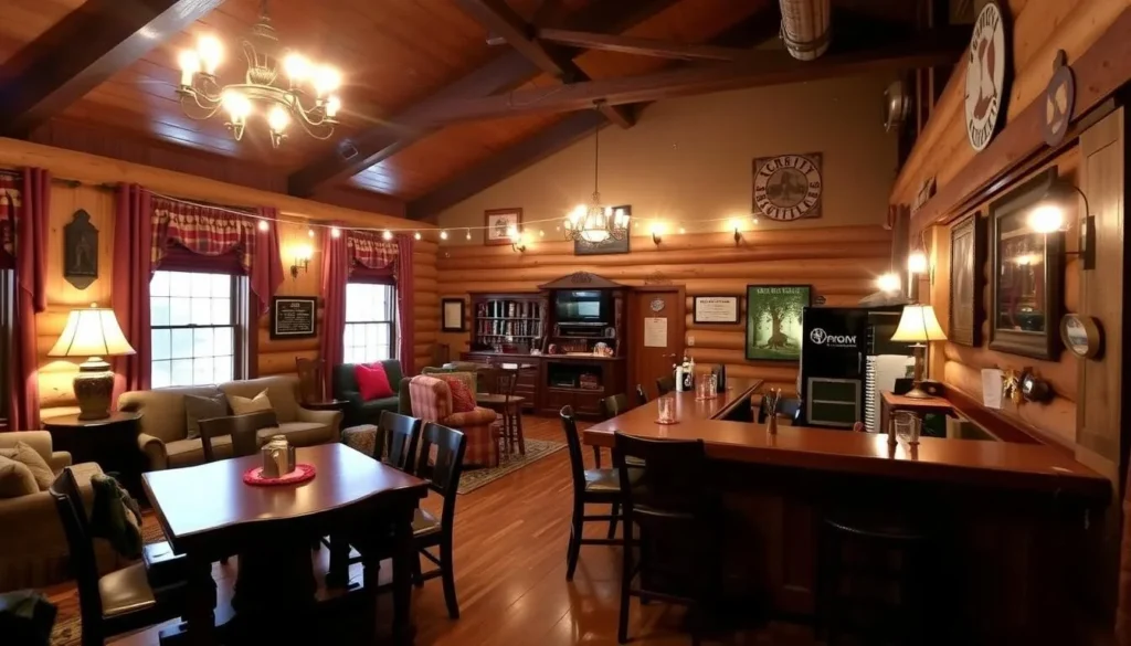 Urban Cowboy Lodge in Big Indian, New York, with its Pendleton-inspired decor and bark-lined bar.