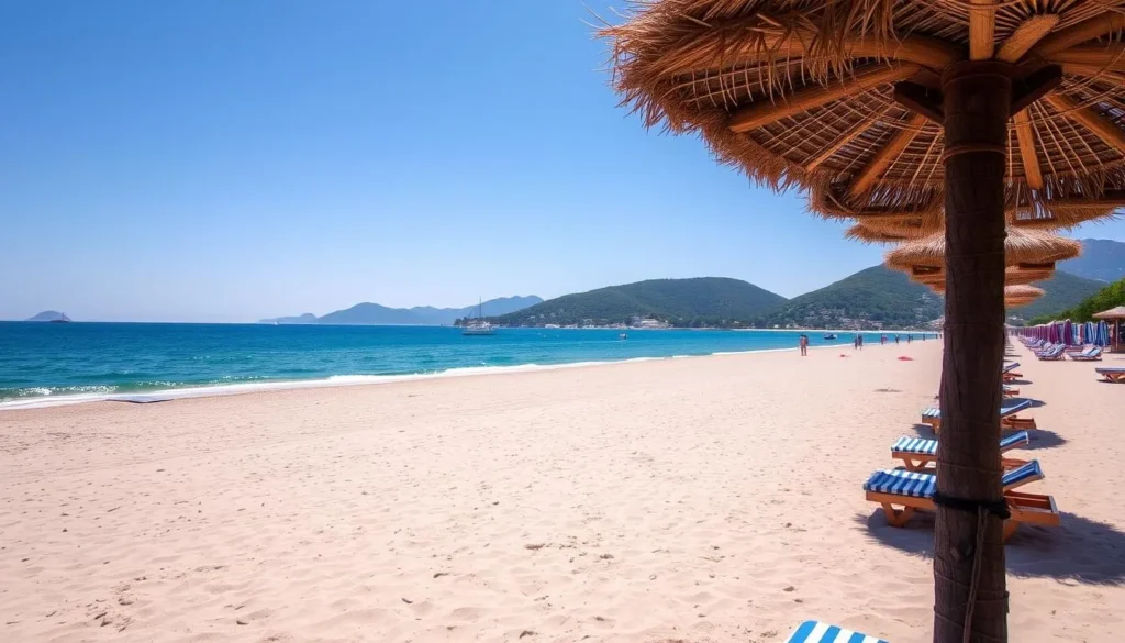 Velika Plaza (Long Beach) in Ulcinj with its expansive sandy shoreline Velika Plaza (Long Beach) in Ulcinj with its expansive sandy shoreline