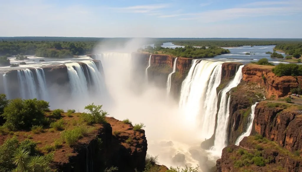 Victoria Falls, a majestic waterfall on the Zimbabwe-Zambia border