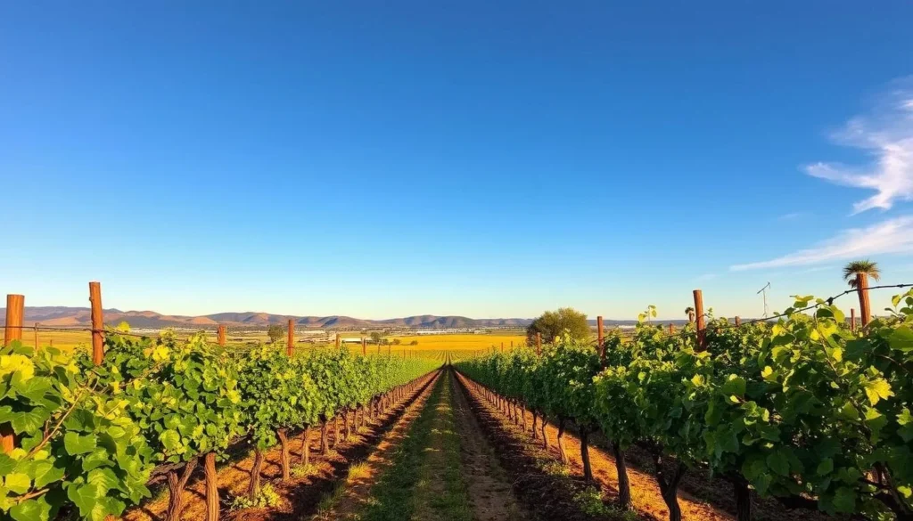 Vineyard in Langhorne Creek wine region near the Murraylands Region South Australia