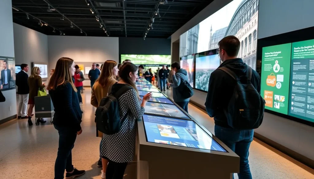 Visitors enjoying an interactive exhibit at a Washington DC museum