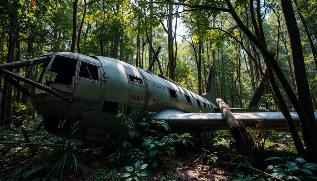 WWII plane wreck in the jungle of Papua New Guinea