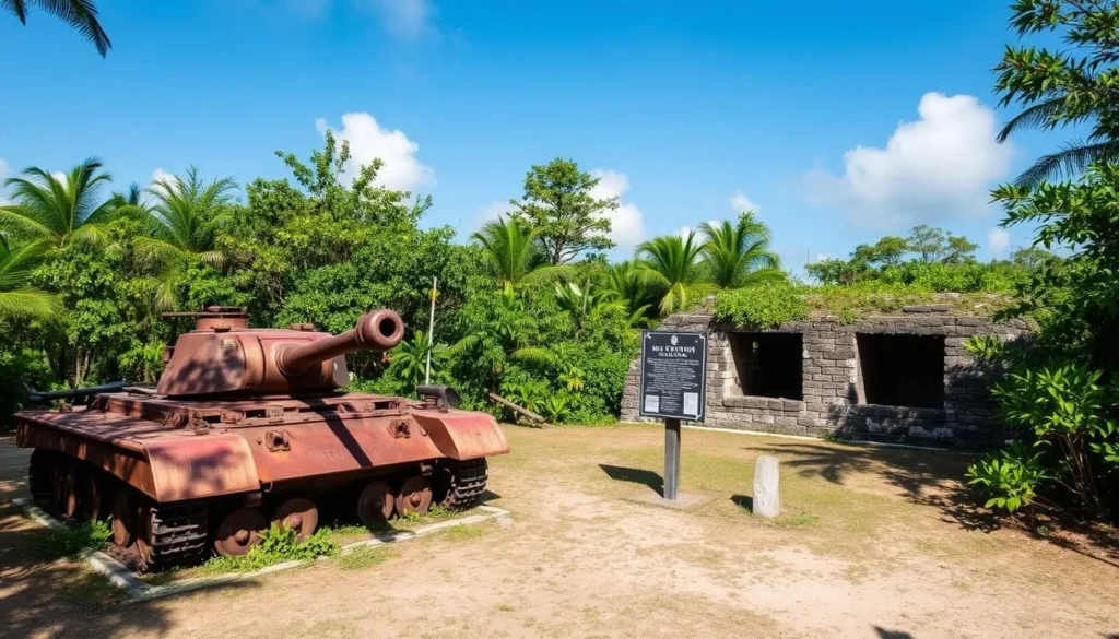 WWII relics and memorial on Peleliu Island, Palau WWII relics and memorial on Peleliu Island, Palau