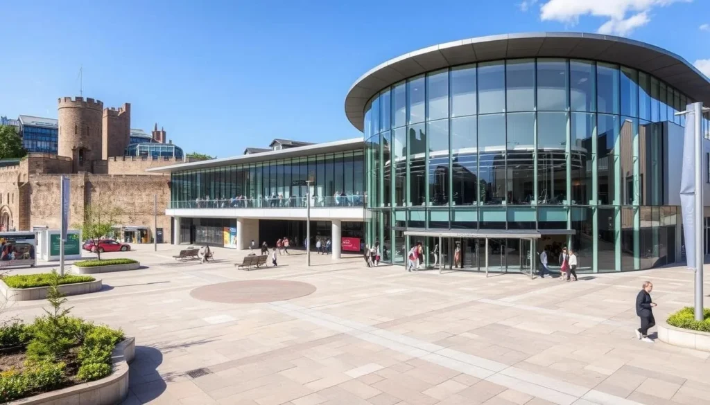 Westquay Shopping Centre in Southampton with modern architecture Westquay Shopping Centre in Southampton with modern architecture