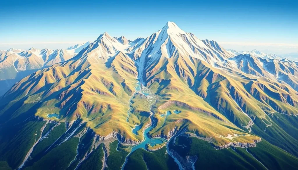 A detailed topographical map of Garibaldi Provincial Park, British Columbia, showcasing its diverse landscapes and hiking trails. Capture the park's majestic mountains, glaciers, alpine meadows, and pristine lakes in a crisp, high-resolution rendering. Depict the park's natural beauty with a warm, sun-dappled lighting that enhances the vibrant colors of the vegetation and geological features. Render the map in a clean, uncluttered style that emphasizes clarity and legibility, making it easy to navigate the park's key landmarks and hiking routes. Convey a sense of adventure and exploration, inviting the viewer to plan their visit to this stunning wilderness destination.