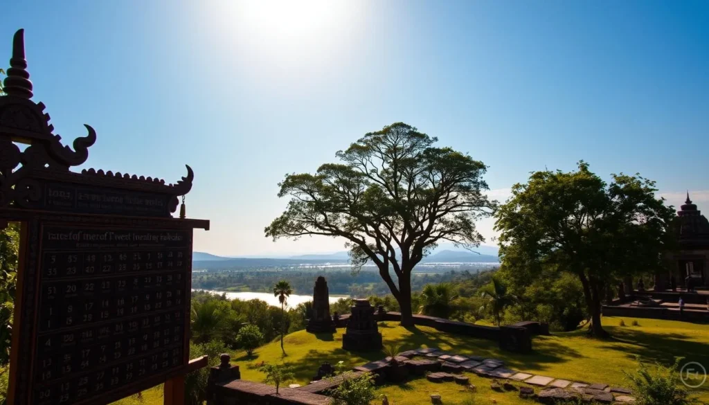 A lush, verdant Sukhothai landscape under a clear, azure sky. In the foreground, a traditional Thai weather calendar made of carved wood and brass, its intricate patterns and symbols casting gentle shadows. The middle ground features ancient stone ruins and towering Bodhi trees, their branches swaying in a gentle breeze. In the distance, the silhouettes of rolling hills and a shimmering river create a tranquil, serene atmosphere. The scene is bathed in warm, golden light, capturing the essence of Thailand's storied history and the timeless beauty of Sukhothai. A lush, verdant Sukhothai landscape under a clear, azure sky. In the foreground, a traditional Thai weather calendar made of carved wood and brass, its intricate patterns and symbols casting gentle shadows. The middle ground features ancient stone ruins and towering Bodhi trees, their branches swaying in a gentle breeze. In the distance, the silhouettes of rolling hills and a shimmering river create a tranquil, serene atmosphere. The scene is bathed in warm, golden light, capturing the essence of Thailand's storied history and the timeless beauty of Sukhothai.