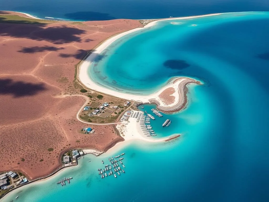 Aerial view of Anguilla showing Island Harbour where Big Spring National Park is located