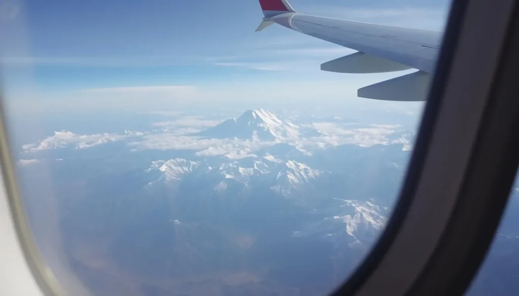 Aerial view of the flight route from Islamabad to Skardu with Nanga Parbat visible