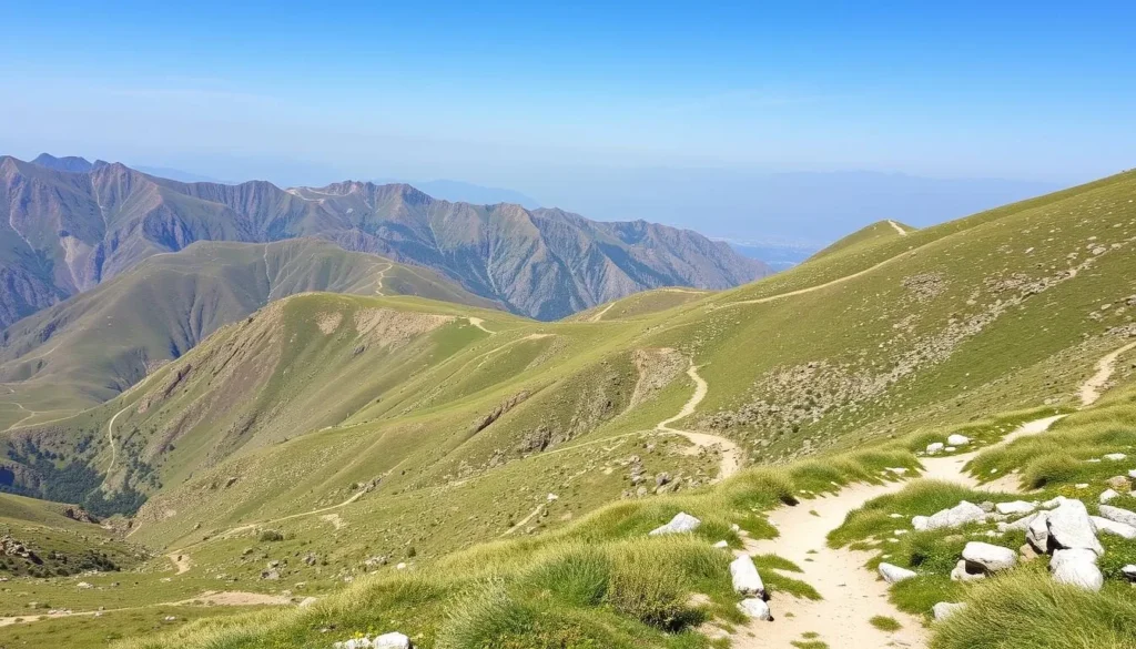 Alborz Mountains near Karaj with hiking trails and panoramic views
