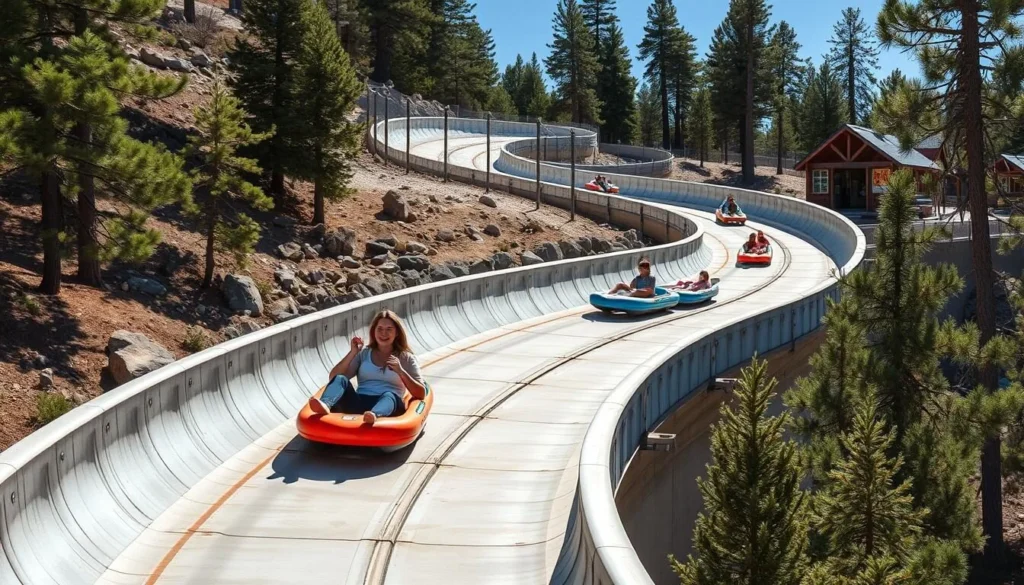 Alpine Slide at Magic Mountain with summer toboggan run