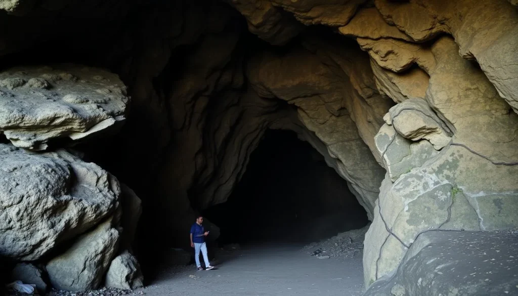 Alutila Cave entrance with limestone formations in Khagrachari, Chittagong Hill Tracts