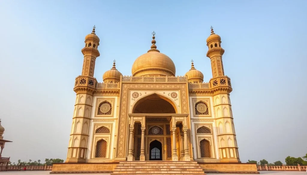 An image of Adhai Din Ka Jhonpra mosque in Ajmer, showcasing its intricate architecture and historical significance.