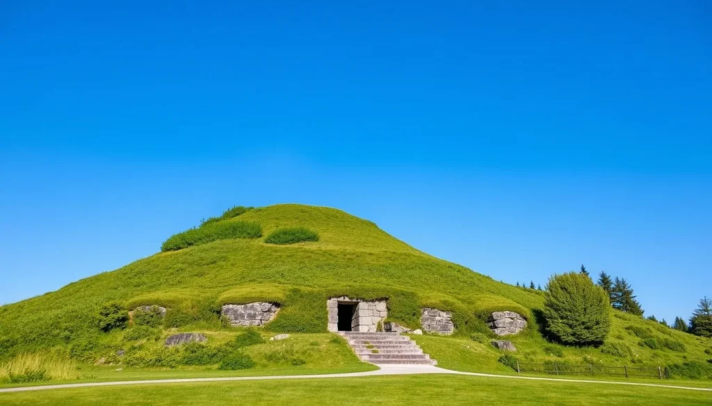 An image of Haraldshaugen National Monument, a grand burial mound in Haugesund, Norway.