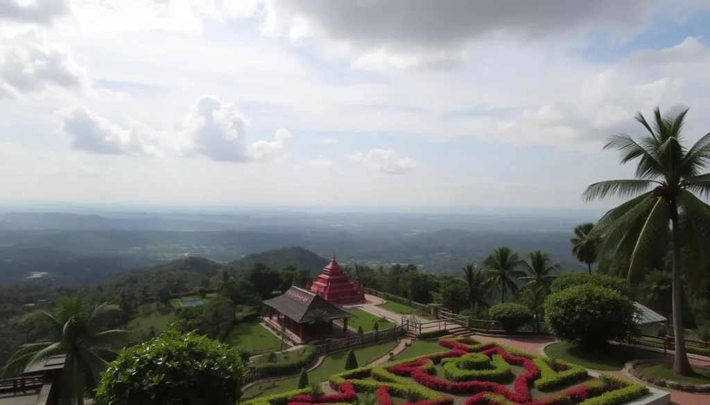 An image of Kottakkunnu hilltop with its cultural park and gardens