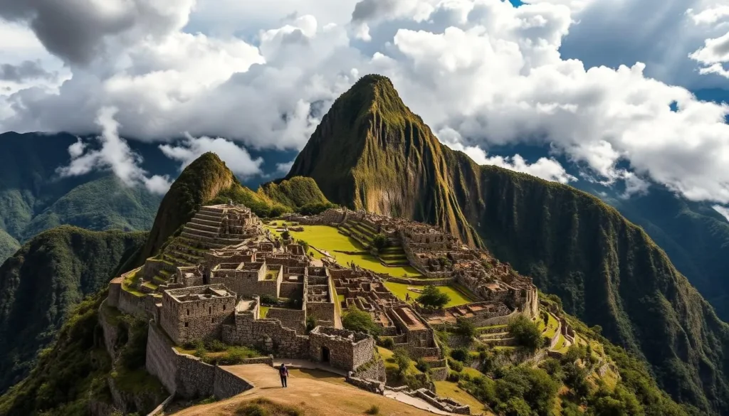 An image of Kuelap fortress perched on a mountain top in northern Peru