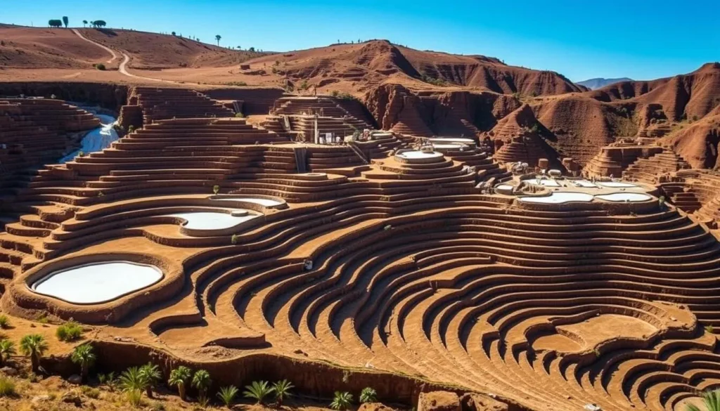 An image of Moray's circular terraces and the Maras Salt Mines cascading down a hillside