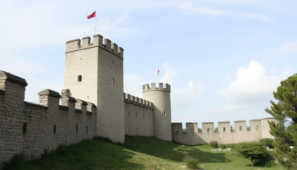 An image of Tarout Castle's stone walls and watchtowers