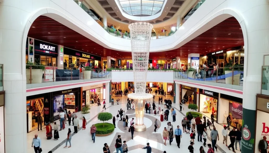 An image of The Bokaro Mall's interior, showcasing its modern architecture and bustling atmosphere.