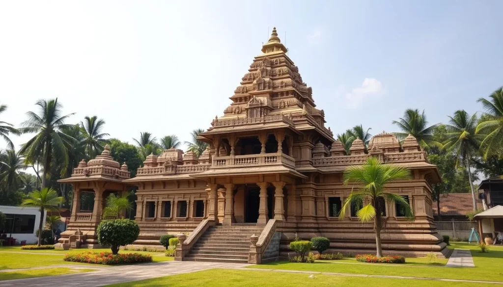 An image of Vemulawada Temple Complex, showcasing its intricate architecture and vibrant surroundings.