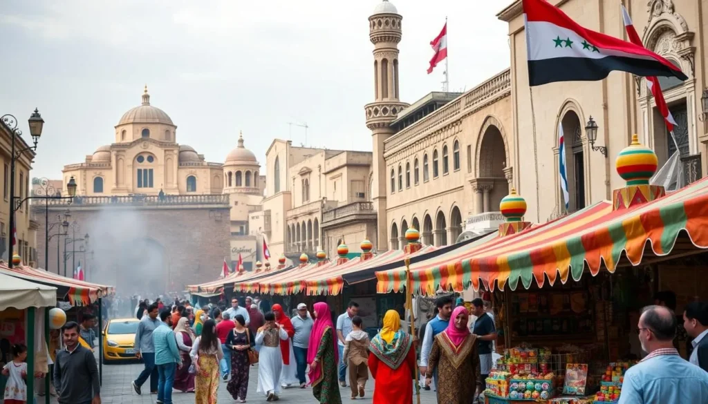 An image of a Syrian city during the Silk Road Festival