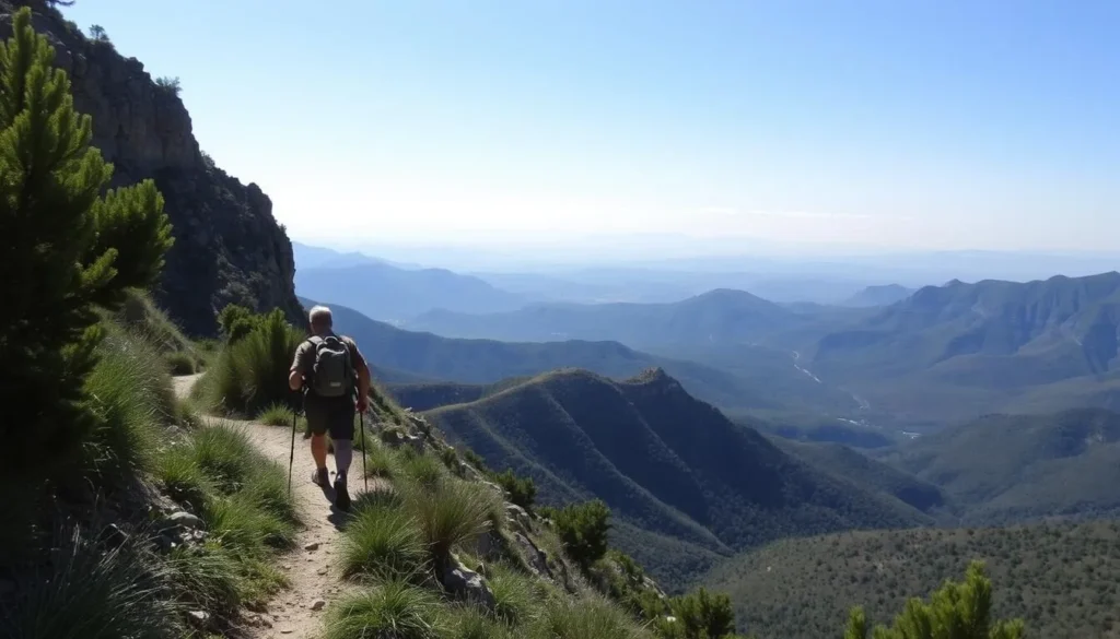 An image of a hiker on a trail in Mount Carmel National Park