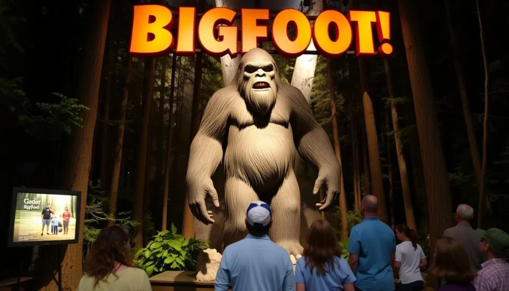 An image of a life-sized Bigfoot statue at Expedition Bigfoot! museum