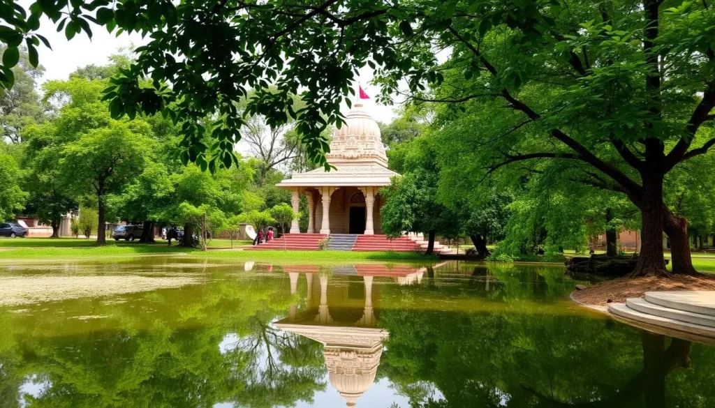 An image of a serene temple in Bhilai, Chhattisgarh
