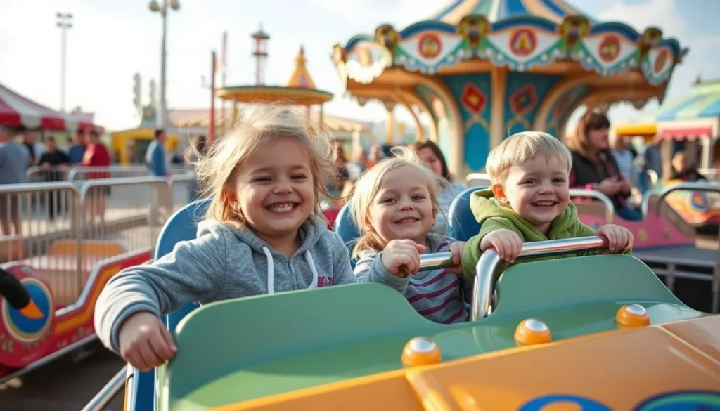 An image of kids enjoying attractions in Nanton, Alberta.