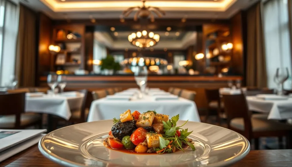 An image of one of Turku's top-rated restaurants, showcasing a dish made with locally sourced ingredients.