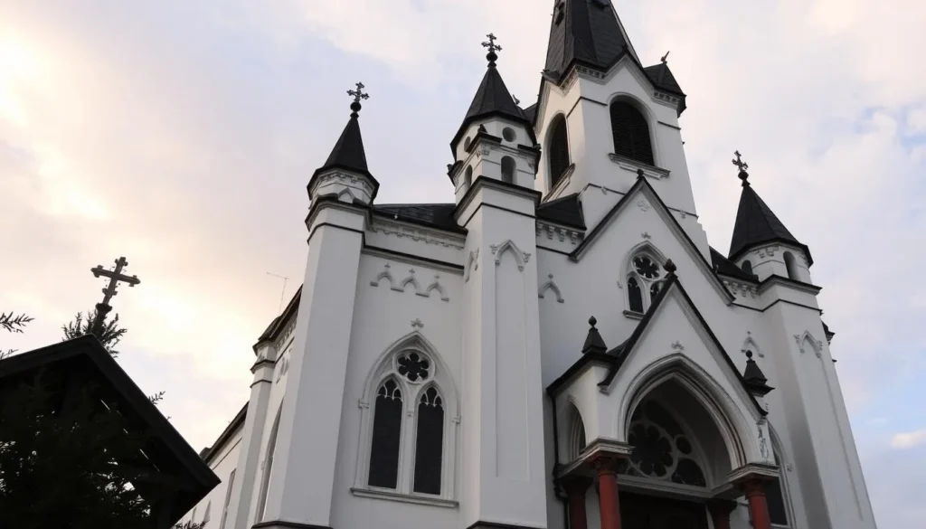 An image of one of the churches in Jamsa, Finland, showcasing its architectural beauty.