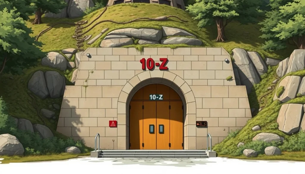 An image of the 10-Z Nuclear Bunker's entrance in Brno, Czechia.