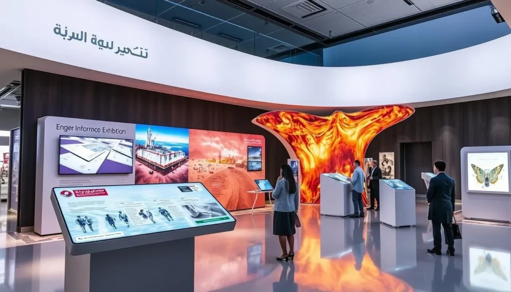 An image of the Aramco Exhibition's interactive displays