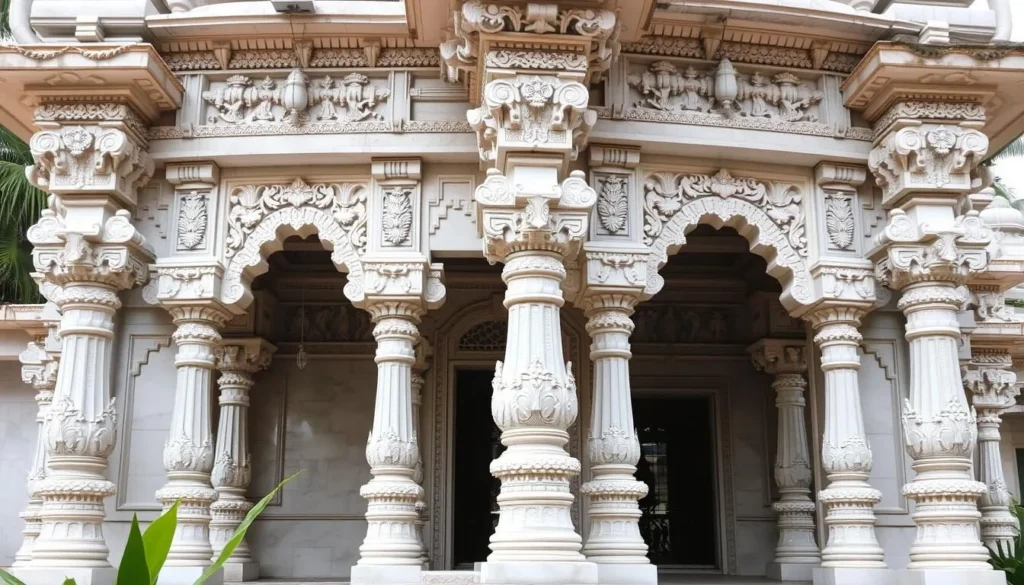 An image of the Bawkhaleshwar Temple's marble structure