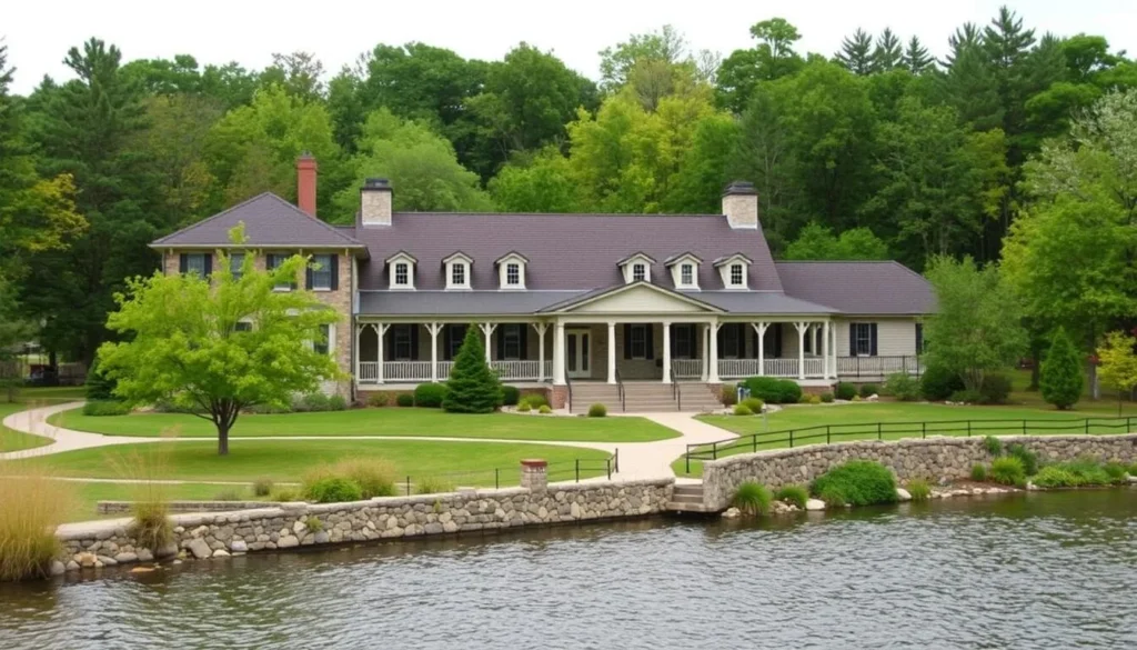 An image of the Garvies Point Museum and Preserve, showcasing its impressive building and surrounding nature trails.