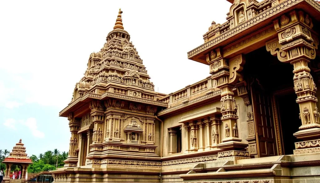 An image of the Moodbidri Jain temples' intricate carvings