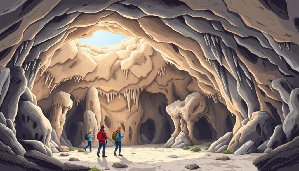 An image of the Moravian Karst Caves with a guided tour group