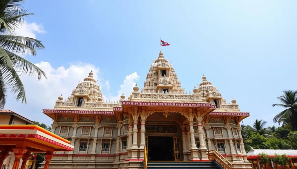 An image of the Nerul Balaji Temple's facade