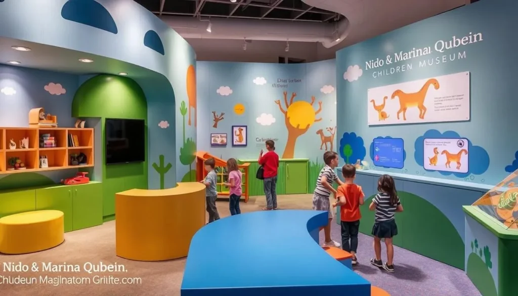An image of the Nido & Mariana Qubein Children's Museum's interactive exhibits, with children playing and learning.
