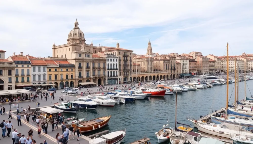 An image of the Old Port of Marseille, with its historic buildings and bustling atmosphere.