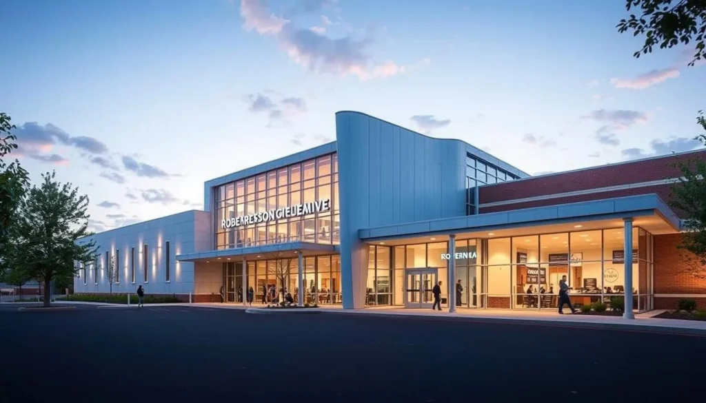 An image of the Roberson Museum and Science Center's exterior, showcasing its architectural design. An image of the Roberson Museum and Science Center's exterior, showcasing its architectural design.
