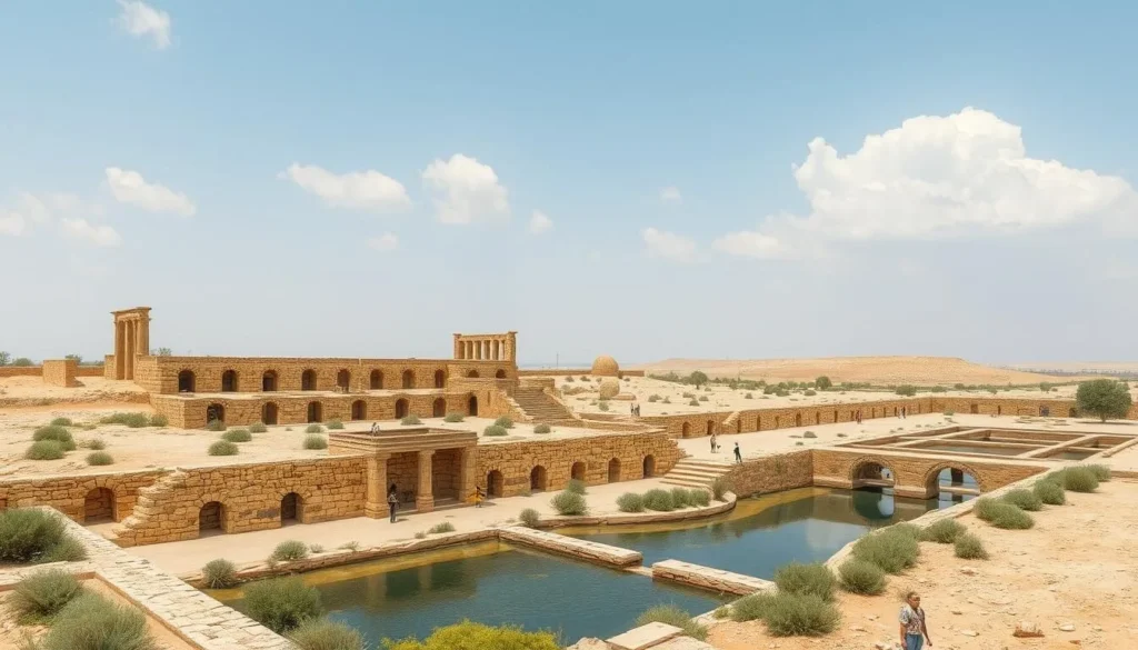 An image of the Tel Beer Sheva Archaeological Site, featuring ancient ruins and an ingenious water system.